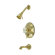 Elements of Design Heritage Thermostatic  Pressure Balanced Tub and Shower Faucet with Porcelain Cross Handles