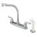 Elements of Design Magellan Double Handle Centerset Kitchen Faucet with Modern Lever Handles and White Side Spray