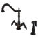 Elements of Design Heritage Deck Mount Double Handle Single Hole Kitchen Faucet with Metal Lever Handles