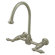 Elements of Design Heritage Double Handle Wall Mount Bridge Kitchen Faucet with Metal Lever Handles