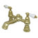 Elements of Design Hot Springs Double Handle Deck Mount Clawfoot Tub Faucet Trim Porcelain Lever Handle