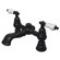 Elements of Design Hot Springs Double Handle Deck Mount Clawfoot Tub Faucet Trim Porcelain Lever Handle