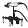Elements of Design Hot Springs Three Handle Wall Mount Clawfoot Tub Faucet with Hand Shower