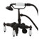 Elements of Design Hot Springs Three Handle Wall Mount Clawfoot Tub Faucet with Hand Shower