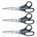 Acme United Corporation Three Pack Value Pack Scissors, 8in, Black                                                                                   