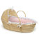 Badger Basket Hooded Moses Basket with Gingham Bedding