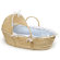 Badger Basket Hooded Moses Basket with Gingham Bedding