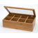 Lipper International Bamboo Eight Compartment Tea Box with Acrylic and Bamboo Lid