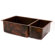 Premier Copper Products 33" Copper Hammered 75/25 Double Bowl Kitchen Sink in Oil Rubbed Bronze
