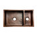 Premier Copper Products 33" Copper Hammered 75/25 Double Bowl Kitchen Sink in Oil Rubbed Bronze