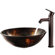 Vigo Black/Gold Fusion Tempered Glass Vessel Sink