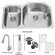 Vigo Double Bowl Stainless Steel Undermount Kitchen Sink Set