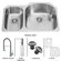 Vigo Double Bowl Stainless Steel Undermount Kitchen Sink and Faucet Set