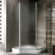 Vigo Neo-Angle Door Frameless Shower Enclosure with Base & Knob Handles