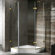 Vigo Neo-Angle Door Frameless Shower Enclosure with Base & Knob Handles