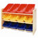 ECR4kids 3-Tier Wood Rack w/12 Assorted Color Bins & Lids