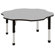 ECR4kids 60" Flower Shaped Adjustable Activity Table in Gray