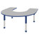 ECR4kids 60" x 66" Horseshoe Shaped Adjustable Activity Table in Gray