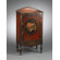 AA Importing Cabinet with Painted Floral Design in Medium Brown