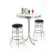 Classic Retro Dinettes Retro 3 Piece Pub Set in Bright Chrome