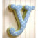 New Arrivals "y" Fabric Letter in Blue / Green