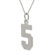 Skyline Silver Sterling Silver Number "5" Necklace