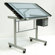 Studio Designs Vision Station Glass Drafting Table with Metal Support Bars