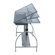 Studio Designs Avanta Drafting Table in Silver and Blue Glass