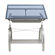 Studio Designs Avanta Drafting Table in Silver and Blue Glass