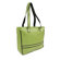 Piel Leather Women's Laptop Shopping Tote in Apple with Black Trim
