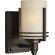Forte Lighting One Light Wall Sconce with Umber Linen Shade in Antique Bronze
