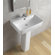Bissonnet Emma 21.7" Full Pedestal Overflow Bathroom Sink With Optional Towel Bar