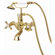 Elizabethan Classics Wall Mount Adjustable Tub Faucet with Hand Shower and Metal Cross Handles