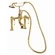 Elizabethan Classics Deck Mount Tub Faucet with Hand Shower and Porcelain Lever Handles for 6" Risers