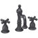Belle Foret Widespread Bathroom Faucet with Double Metal Cross Handles
