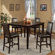 Alpine Furniture Jackson Pub Table with Butterfly Leaf in Dark Cherry