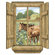 4 Walls Unique Log Window Horse Peel and Stick in Multi