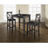 Crosley Three Piece Pub Dining Set with Cabriole Leg Table and X-Back Barstools in Black