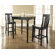 Crosley Three Piece Pub Dining Set with Turned Leg Table and Shield Back Barstools in Black