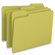 Business Source File Folder, 1-Ply, 1/3 Cut Assorted Tabs, Letter, 100 per Box, Yellow