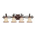 Foxborough Four Light Bath Vanity in Iron and Umber
