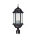 Main Street Three Light Outdoor Post Lantern in Black