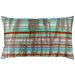 Faux Silk Stripes Decorative Pillow in Turquoise and Brown