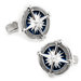 Sterling Nautical Compass Cufflinks in Black