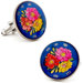 Hand Painted Japanese Cherry Blossom Coin Cufflinks