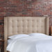 Nail Button Tufted Microsuede Wingback Headboard