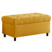 Tufted Linen Storage Bench