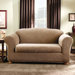 Stretch Stripe Two Piece Loveseat Slipcover