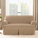 Cotton Duck Loveseat T-Cushion Slipcover