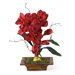 Silk Amaryllis Arrangement with Bamboo Tray
